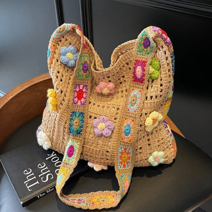 Handbag Women Boho Crochet Floral Beach Bags - Handbag - Crochet Bikini - Mad Fly Essentials