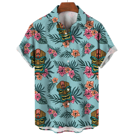 Men Tiki Fashion 3D Bartender Hawaiian Party Shirts
