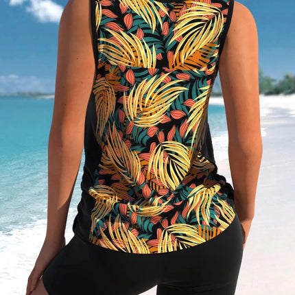 Women Floral S-6XL Beach Swimwear Tankini Set