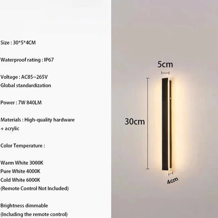 LED Wall Sconce IP67 Waterproof Outdoor Linear Luminaire - LED Wall Sconce - Khelse - Mad Fly Essentials