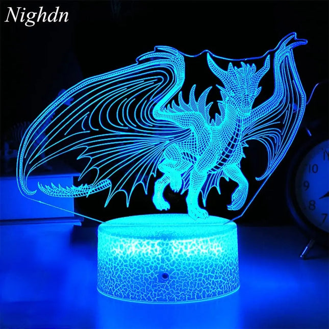 Animal Dragon 3D LED Remote Night Lamp