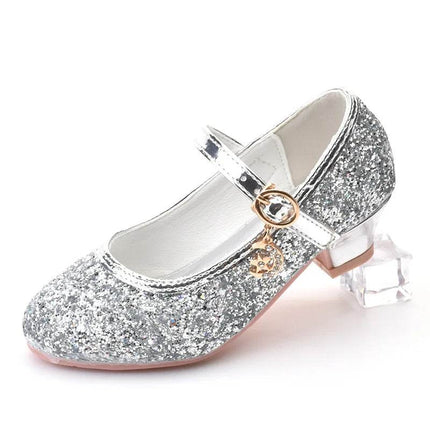 Kids Fashion High Heel Sequin Dance Princess Dress Shoes Girls Footwear - Mad Fly Essentials