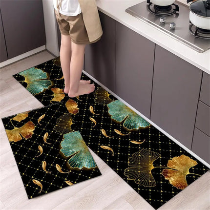 Black Gold Washable Kitchen Floor Mat - Home & Garden Mad Fly Essentials