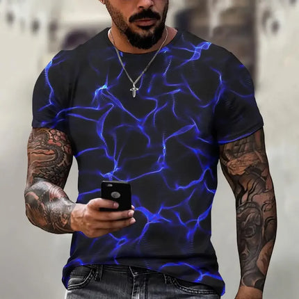 Shirt Men 3D Summer Fashion Lightning Tees - Shirt - Basic Gold Yao - Mad Fly Essentials