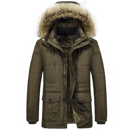Outerwear Men Windproof Winter Fur Collar Parka - Outerwear - CXZD - Mad Fly Essentials