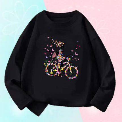 Hoodies Girls Long Heart Kids Graphic Tee Tops - Hoodies - Lolocee - Mad Fly Essentials