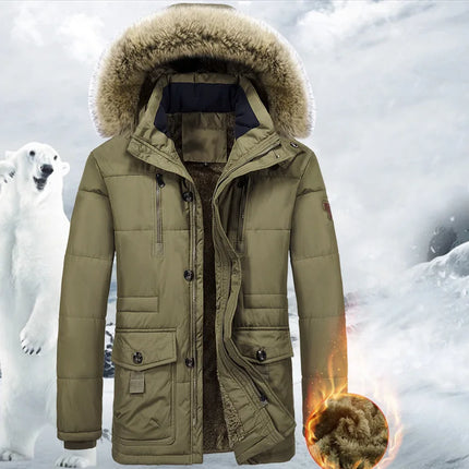 Outerwear Men Windproof Winter Fur Collar Parka - Outerwear - CXZD - Mad Fly Essentials