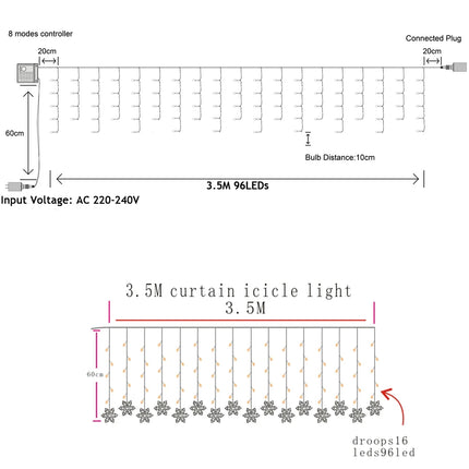 Christmas Decor Snowflake Window Curtain LED String Lights - Christmas Decor - ECCJ - Mad Fly Essentials