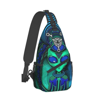 Men Crossbody Alien Triangle Lotus Backpack - Mad Fly Essentials