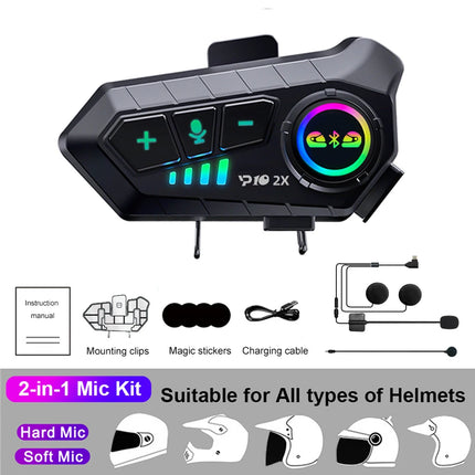 Bluetooth Motorcycle Intercom Noise-Reduction Headset