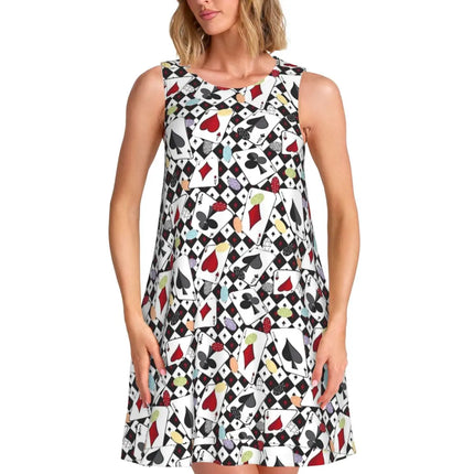 Mini Dress Women 3D Fashion Poker Card Skater Dress - Mini Dress - Syntecso - Mad Fly Essentials