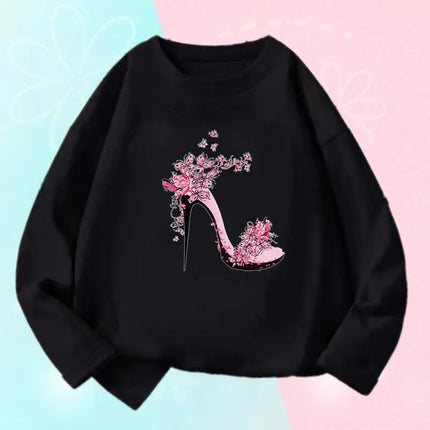 Hoodies Girls Long Heart Kids Graphic Tee Tops - Hoodies - Lolocee - Mad Fly Essentials