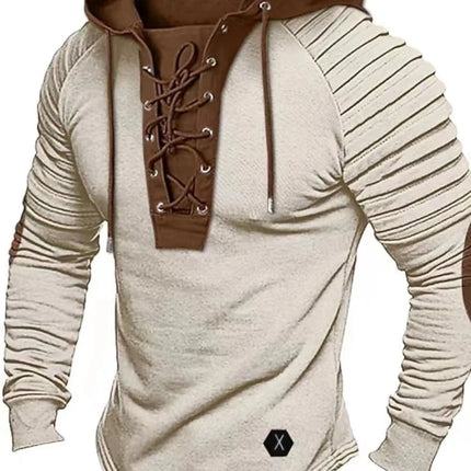 Men Solid Casual Medieval Lace Cardigan Sweater