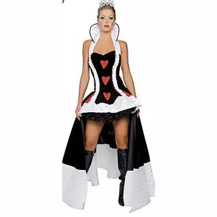 Red Heart Queen Cosplay Dress Medieval Women Costume Set - Mad Fly Essentials