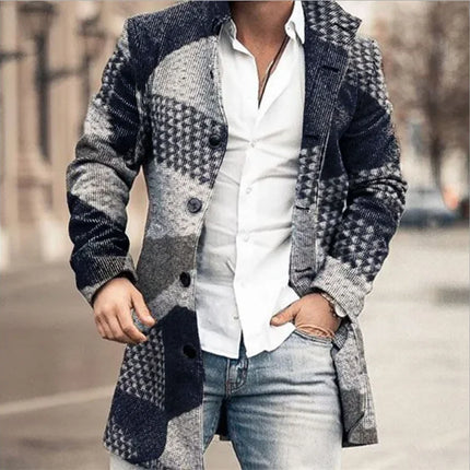 Jacket Men Stand-Collar Long Pocket Coat - Jacket - BC - Mad Fly Essentials