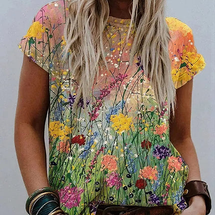 Shirt Women Retro Starry Night Van Gogh 3D Tee - Shirt - Boxdaq - Mad Fly Essentials