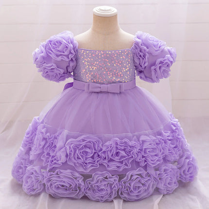 Party Dress Baby Girl Flower Baptism Tutu Birthday Dress - Party Dress - Emmababy - Mad Fly Essentials