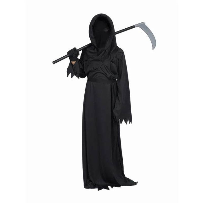 Five Shell Men Halloween Grim Reaper Black Hooded Ghost Adult Costume Set - Mad Fly Essentials
