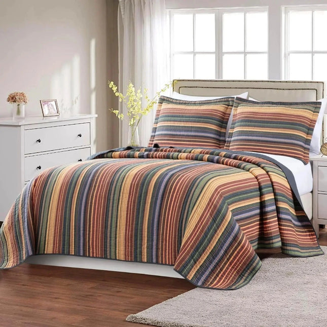 Multi-Color Washed Cotton Quilt Duvet Comforter Set