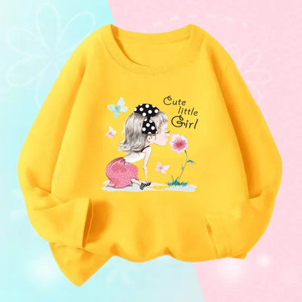 Hoodies Girls Long Heart Kids Graphic Tee Tops - Hoodies - Lolocee - Mad Fly Essentials
