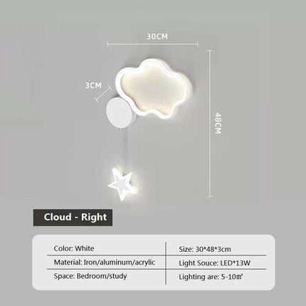 Modern Nordic LED Star Cloud Wall Sconce - Mad Fly Essentials