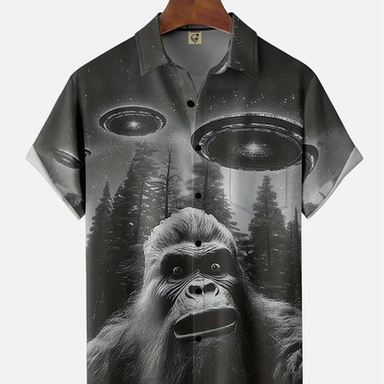 Hawaiian Shirt Men UFO Alien Summer Beach Tee - Hawaiian Shirt - Owlstream - Mad Fly Essentials
