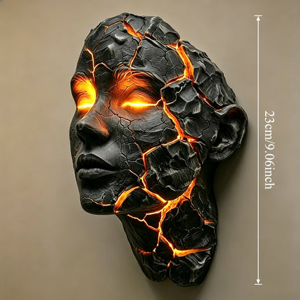 LED Wall Sconce Black Lava Gothic Cracked Soul Orange Wall Lamp - LED Wall Sconce - Chinly - Mad Fly Essentials