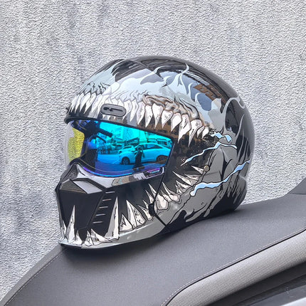 Motorcycle Helmet Double Visor 3D Dragon Helmet - Motorcycle Helmet - LVS - Mad Fly Essentials
