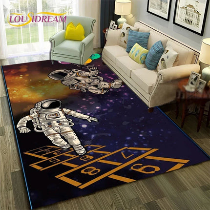 Area Rug Universe Space Galaxy Planet 3D Rug - Area Rug - Essential Rugs - Mad Fly Essentials