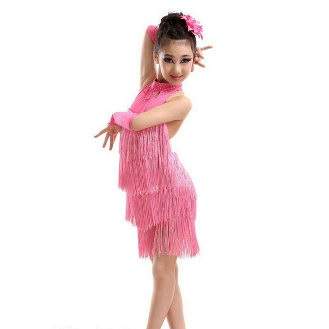 Baby Girl 4-11yo Salsa Party Dance Performance Dress - Kids Shop Mad Fly Essentials