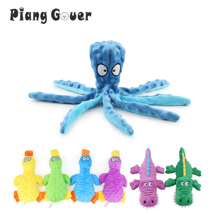 Squeaky Pet Dog Animal Octopus Teeth Cleaner Toy
