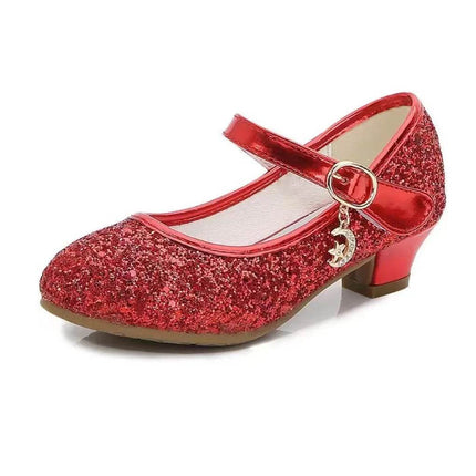 Kids Fashion High Heel Sequin Dance Princess Dress Shoes Girls Footwear - Mad Fly Essentials