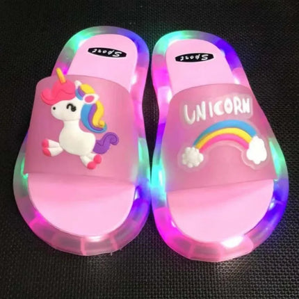 Kids Footwear Girl LED Unicorn Funny Slippers - Kids Footwear - Capsella Kids - Mad Fly Essentials