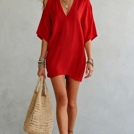 Business Attire Women Boho Linen Mini Dress - Business Attire - Suit Set - Mad Fly Essentials