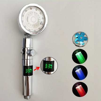 360 Rotation LED Digital Temperature Shower Head