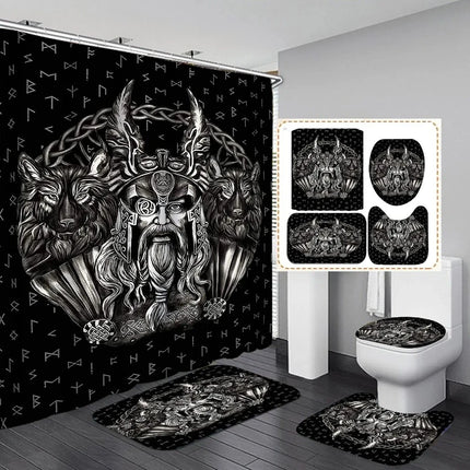 Mysterious Wolf Moon Shower Curtain Set