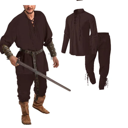 Costume Men Medieval Viking Top Pants Pirate Outfit - Costume - Costumes Plus - Mad Fly Essentials