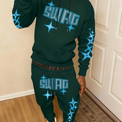 Tracksuit Men Swag Hooded Sweatshirt Retro Coords Set - Tracksuit - Samlona - Mad Fly Essentials