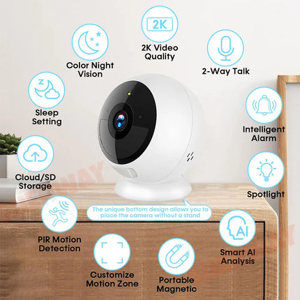 Home Essentials 2k 5MP Wireless AI Security Cam - Home Essentials - Anbiux - Mad Fly Essentials