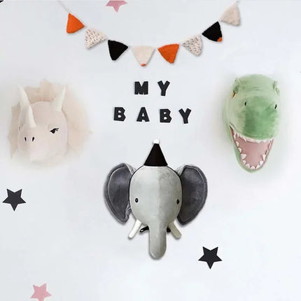 Kids Room Decor Plush Animal Wall Dinosaur - Kids Room Decor - Nordic Creations - Mad Fly Essentials
