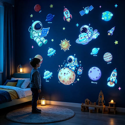 Kids Room Decor Luminous Space Theme Wall Stickers - Kids Room Decor - Three Ratels - Mad Fly Essentials