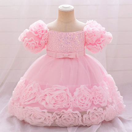 Party Dress Baby Girl Flower Baptism Tutu Birthday Dress - Party Dress - Emmababy - Mad Fly Essentials