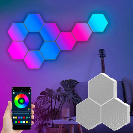 RGBIC LED Smart App Remote Hexagonal DIY Night Lights - Mad Fly Essentials
