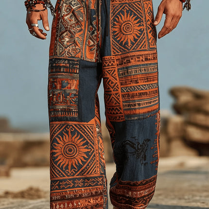 Harem Pants Men Tribal Print 3D Pants - Harem Pants - Seabreeze - Mad Fly Essentials