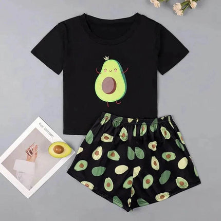 Women Avocado Print Pajama Set - Mad Fly Essentials