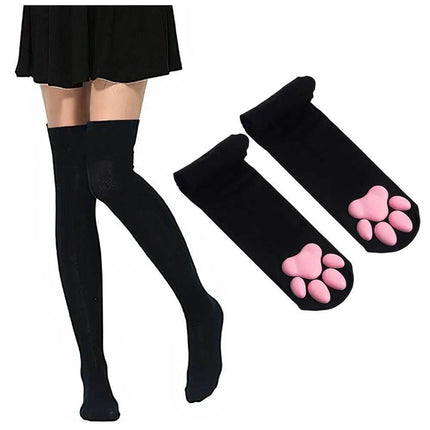 Women 3D Cat Paw Gloves High Socks - Mad Fly Essentials