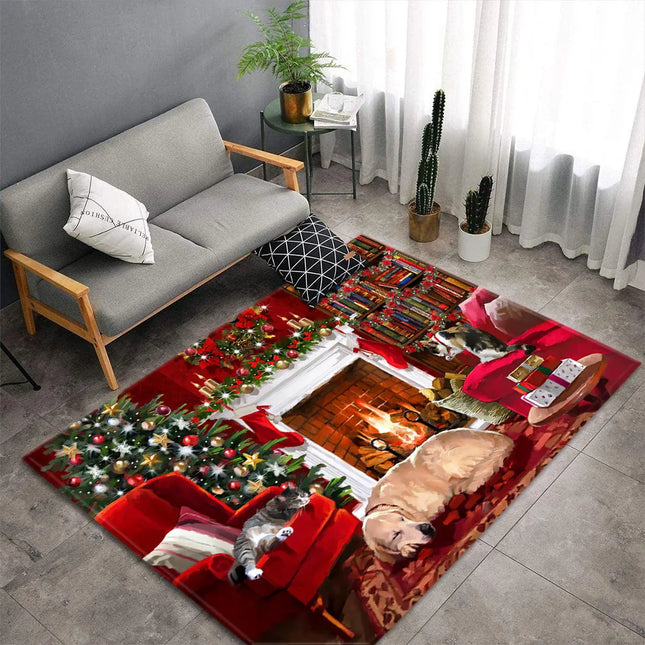 Funny Vintage Christmas Living Area Rugs
