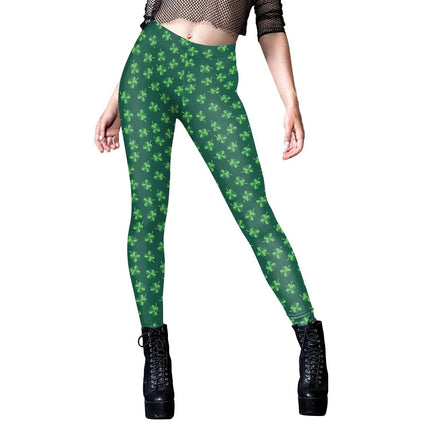 Women Lucky Shamrock High Waist Leggings - Mad Fly Essentials