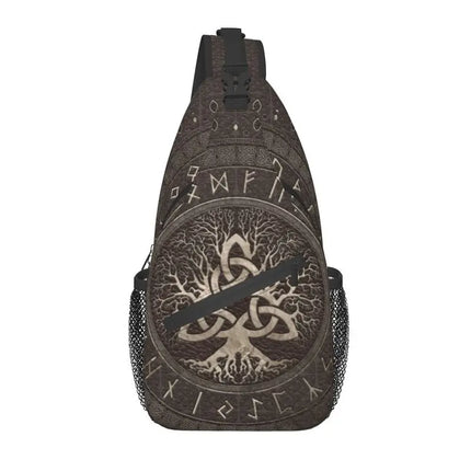 Crossbody Bag Tree of Life Vikings Brown Leather Sling Bags - Crossbody Bag - CPLIFE - Mad Fly Essentials