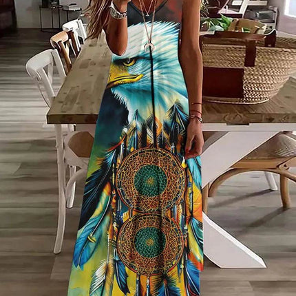 Women 3D Summer Bohemian Maxi Dress - Mad Fly Essentials